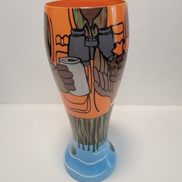 Top Shelf Hand painted "Duck Hunter" Tall Pilsner Beer Glass - Picture 4 of 11